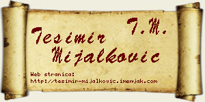 Tešimir Mijalković vizit kartica
